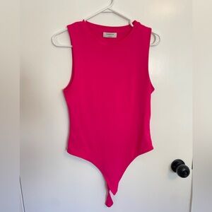 Hot pink Babaton (Aritzia) bodysuit